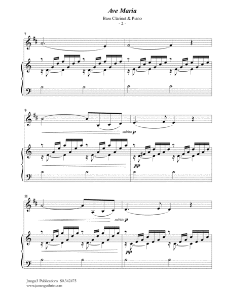 Bach-Gounod: Ave Maria for Bass Clarinet & Piano image number null