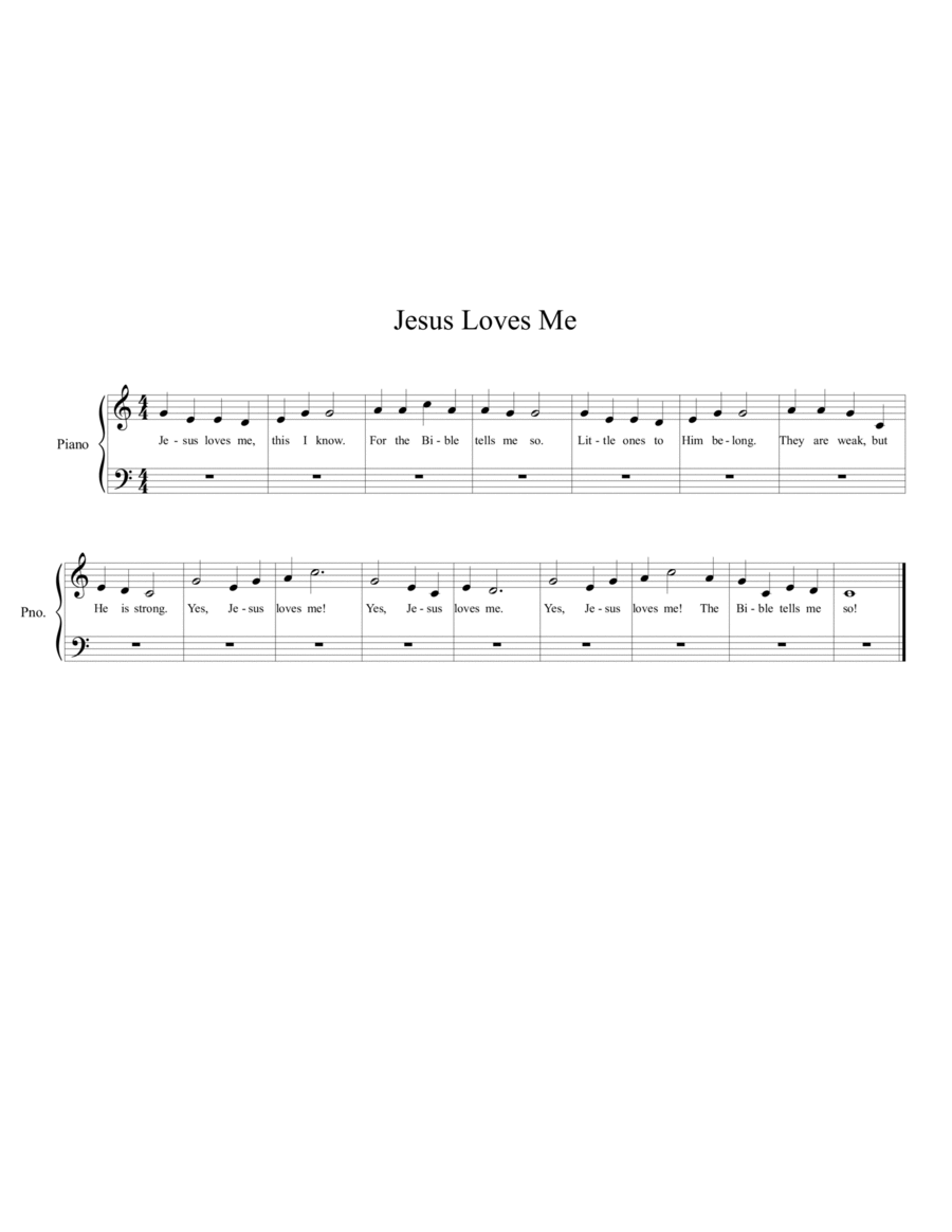 Jesus Loves Me Jesus Loves Me Easy Piano scores gallery preview page 1