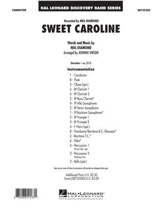 Book cover for Sweet Caroline - Conductor Score (Full Score)