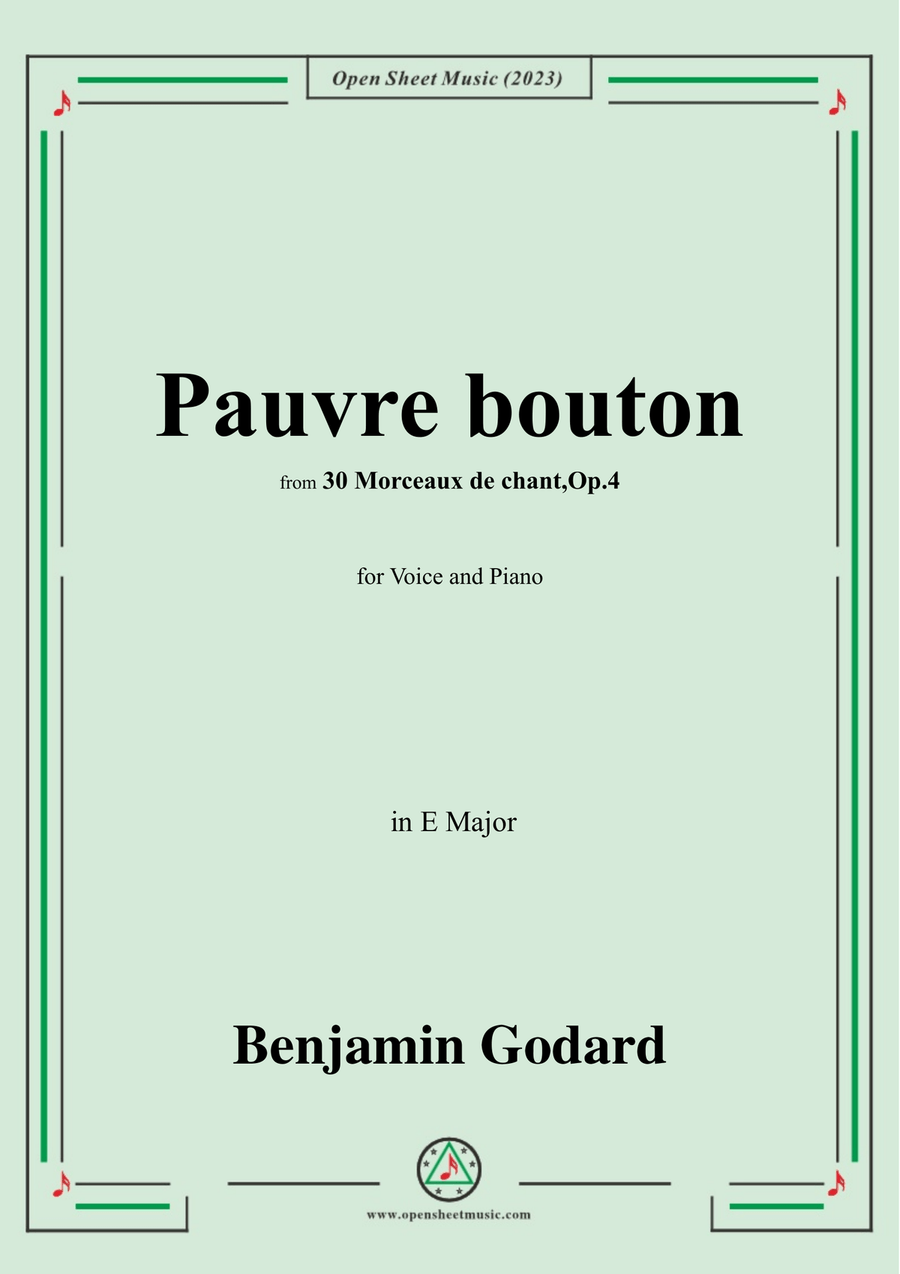 B. Godard-Pauvre bouton,Op.4 No.26,in E Major