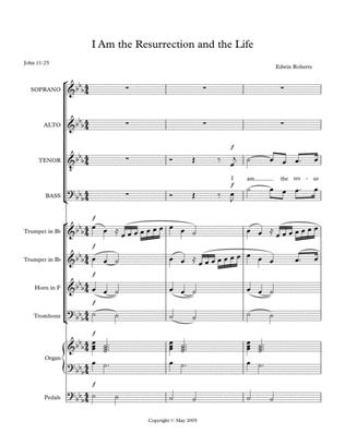 I Am the Resurrection and the Life (SATB/Brass/Organ)