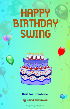 Book cover for Happy Birthday Swing, for Trombone Duet
