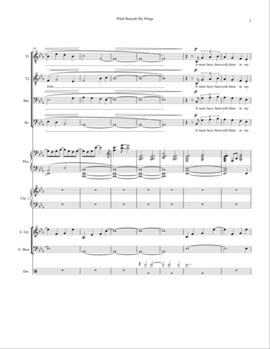 The Wind Beneath My Wings Small Ensemble scores gallery preview page 3