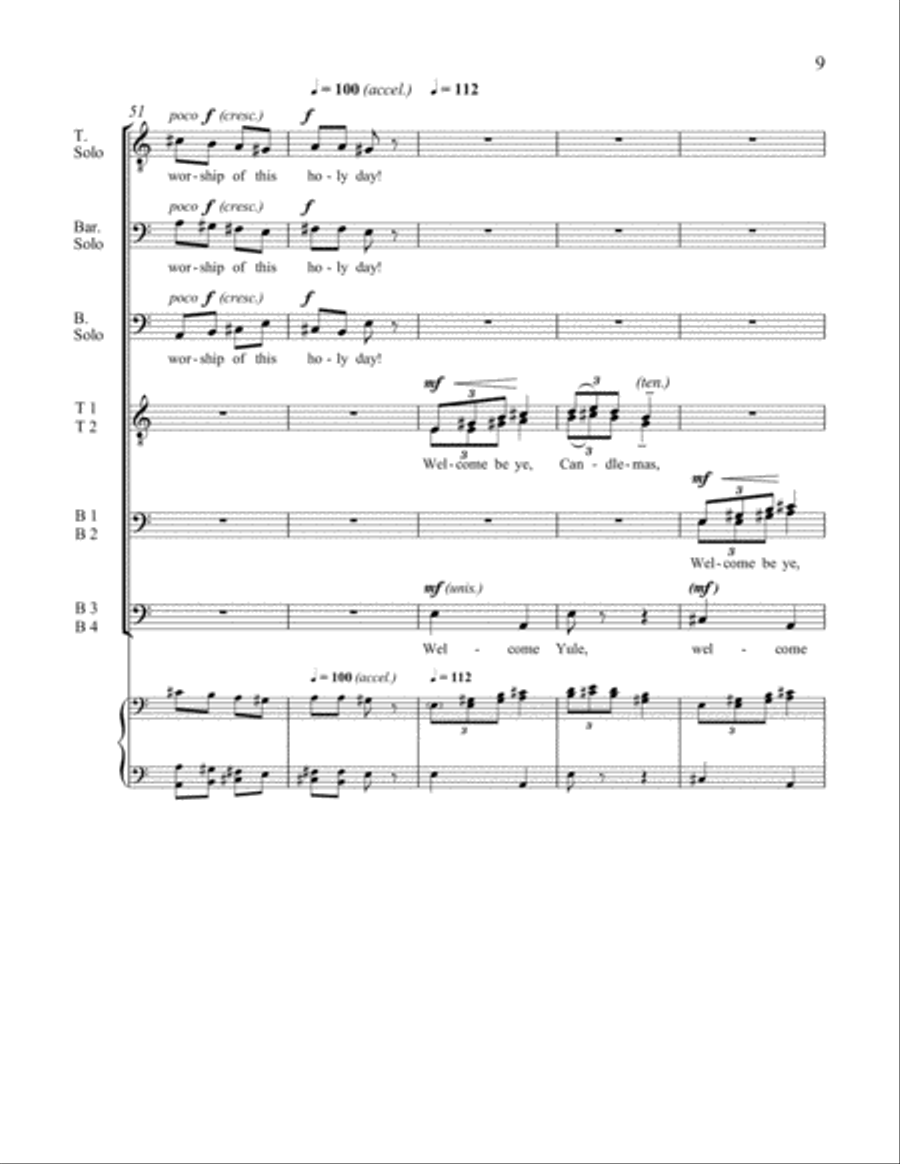 Carols Ancient and New: 5. Welcome Yule TTBB scores gallery preview page 12