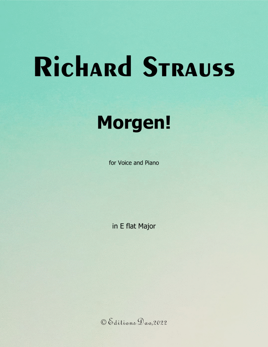 Morgen! by Richard Strauss, in E flat Major