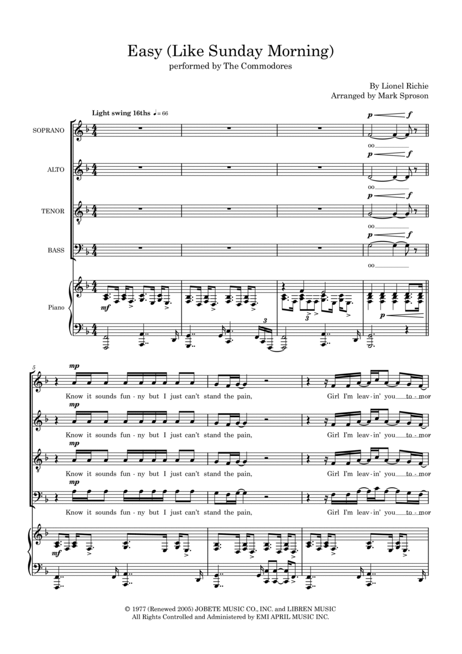 Easy 4-Part scores gallery preview page 1
