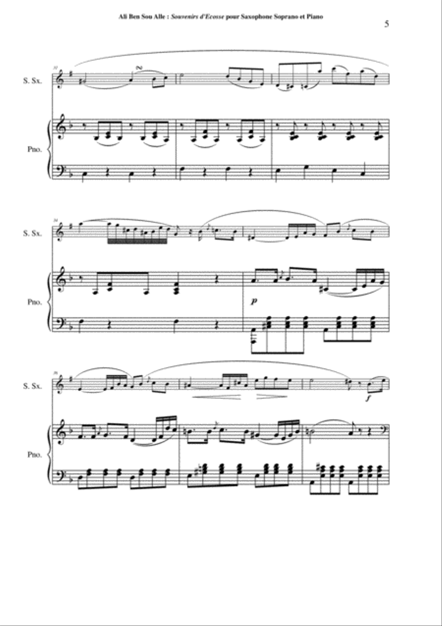 Ali Ben Sou Alle: Souvenirs d’Écosse Introduction, Variations sur 