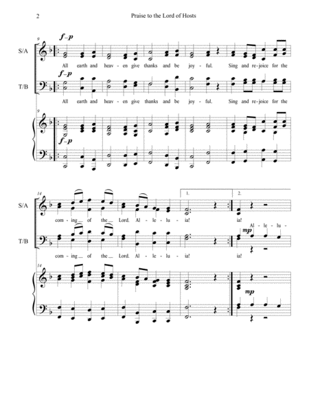 Praise to the Lord of Hosts (SATB) image number null