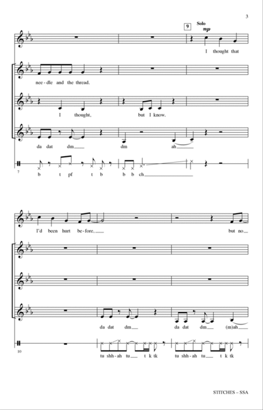 Stitches (arr. Brandy Kay Riha) SSA scores gallery preview page 2