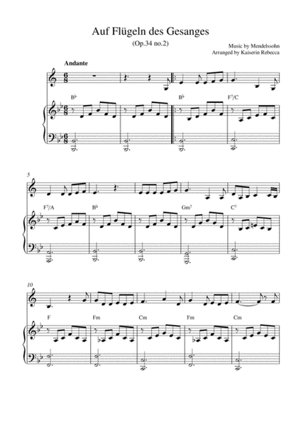 Auf Flügeln des Gesanges (Op.34 no.2) image number null