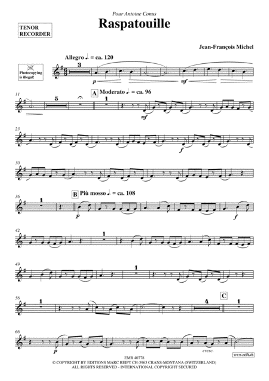 Raspatouille Raspatouille Tenor Recorder scores gallery preview page 2