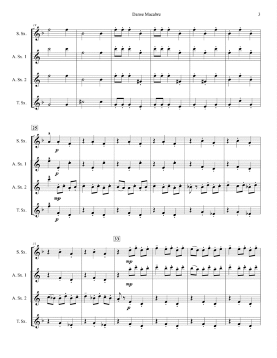Danse Macabre for Three Saxophones (SAT or AAT) SAT scores gallery preview page 3