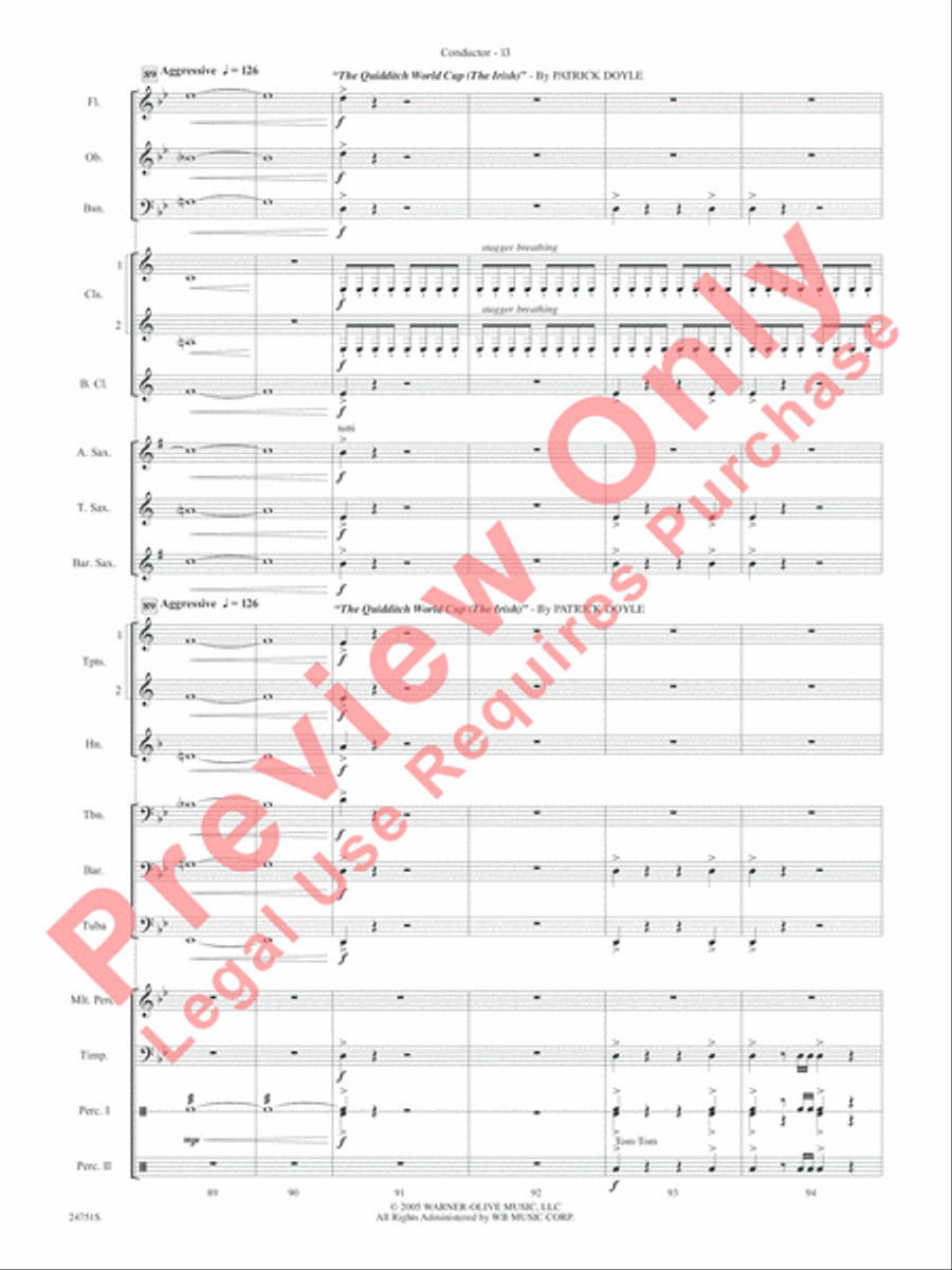 Harry Potter and the Goblet of Fire, Selections from Concert Band scores gallery preview page 16