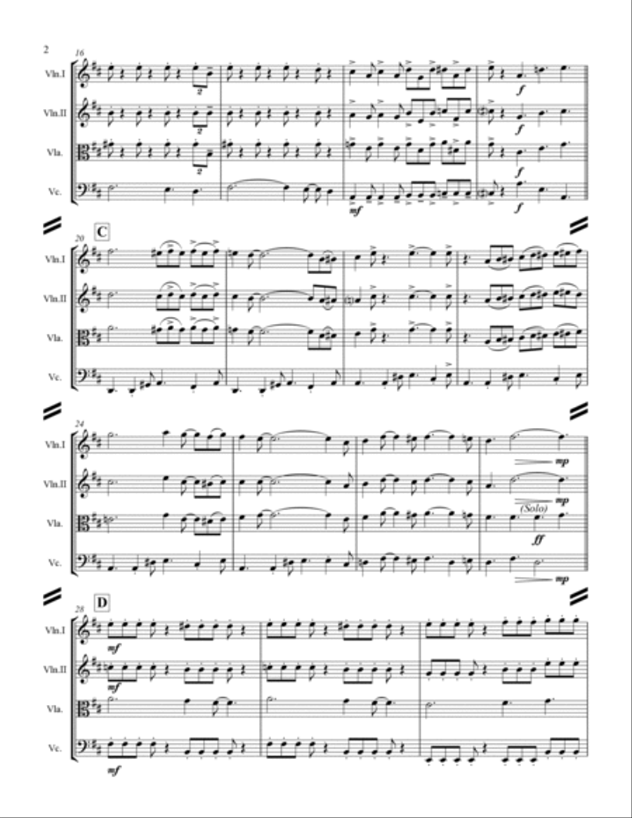 Blue Christmas Blue Christmas String Quartet scores gallery preview page 3
