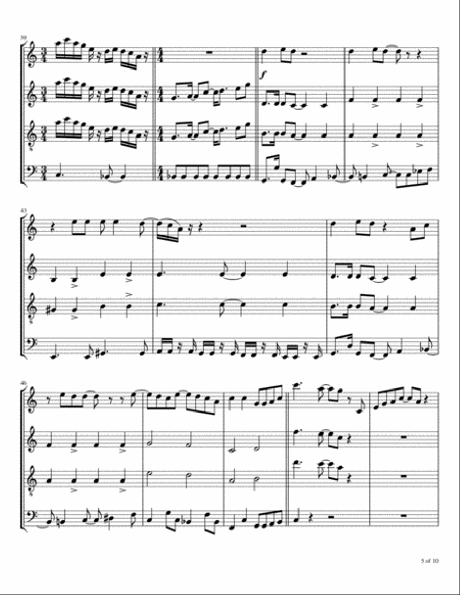 Jive Talkin' Jive Talkin' Woodwind Quartet scores gallery preview page 6