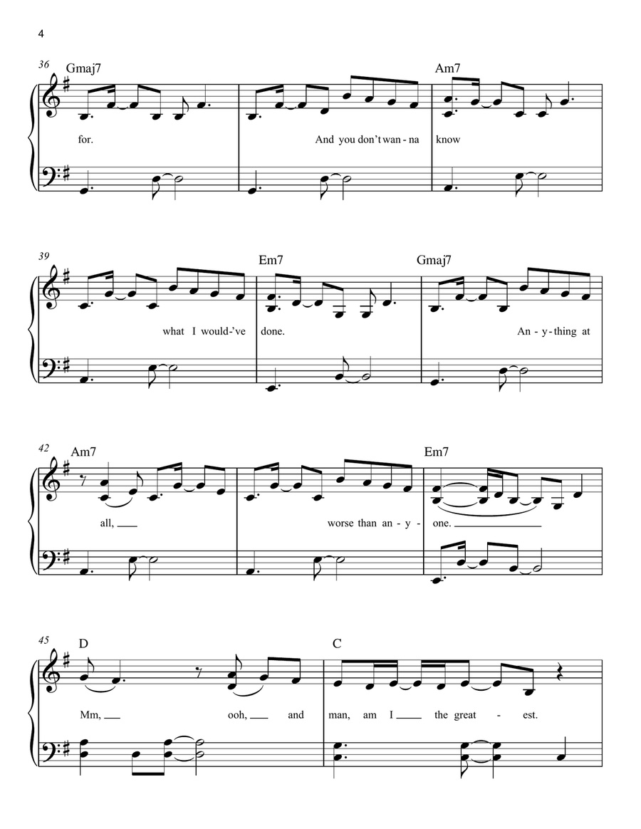 THE GREATEST Easy Piano scores gallery preview page 4