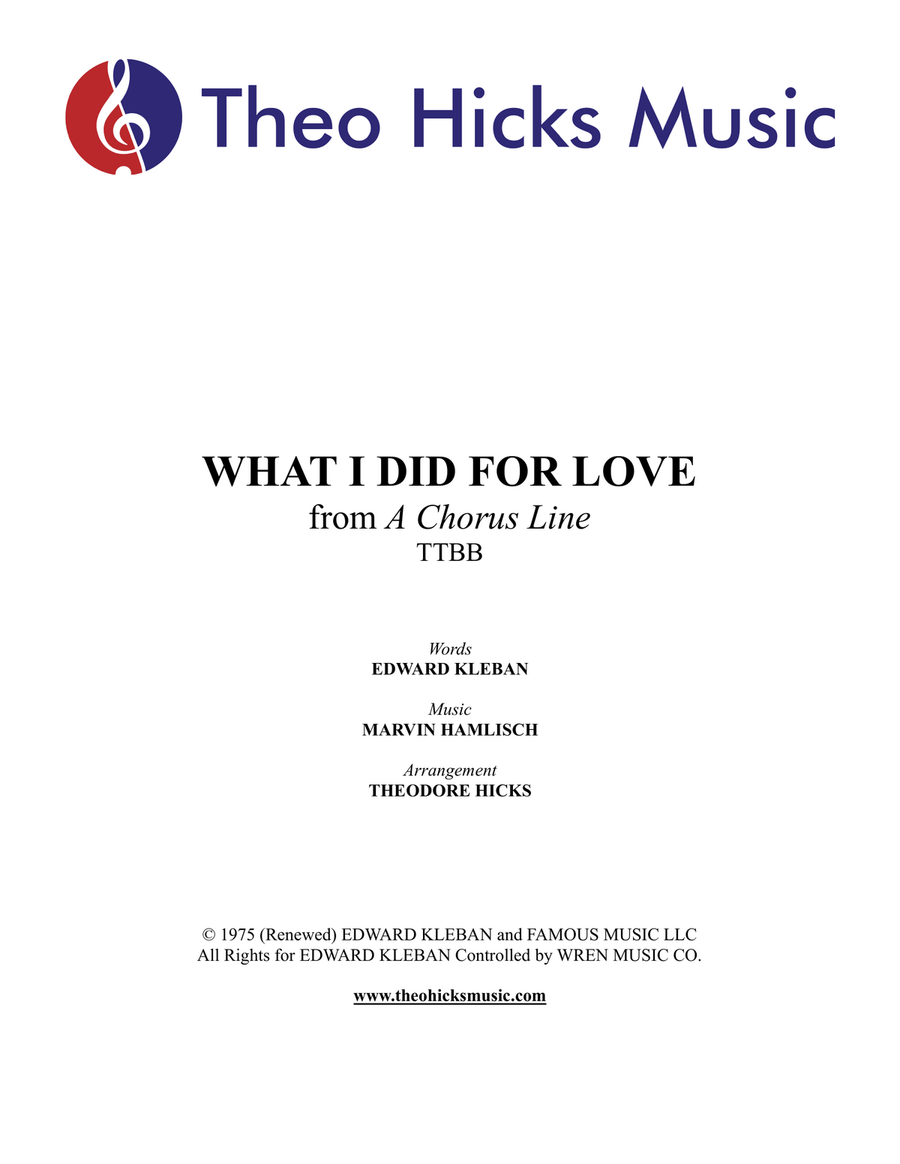 What I Did For Love TTBB scores gallery preview page 1
