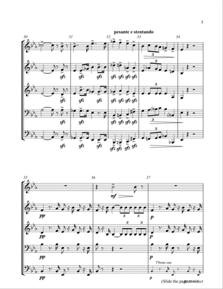 Verdi - Triumphal March from Aida (for Brass Quintet) Brass Quintet scores gallery preview page 5