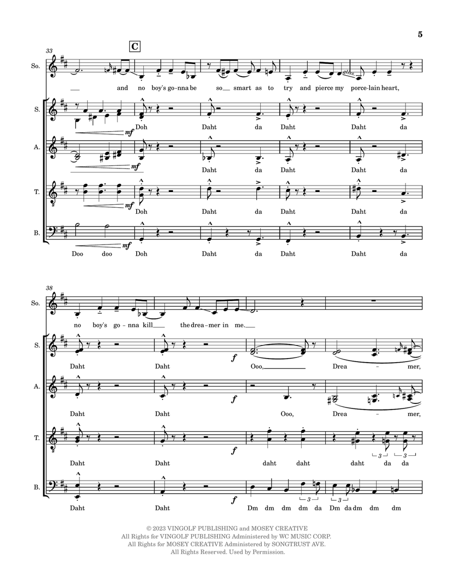 Dreamer 4-Part scores gallery preview page 5