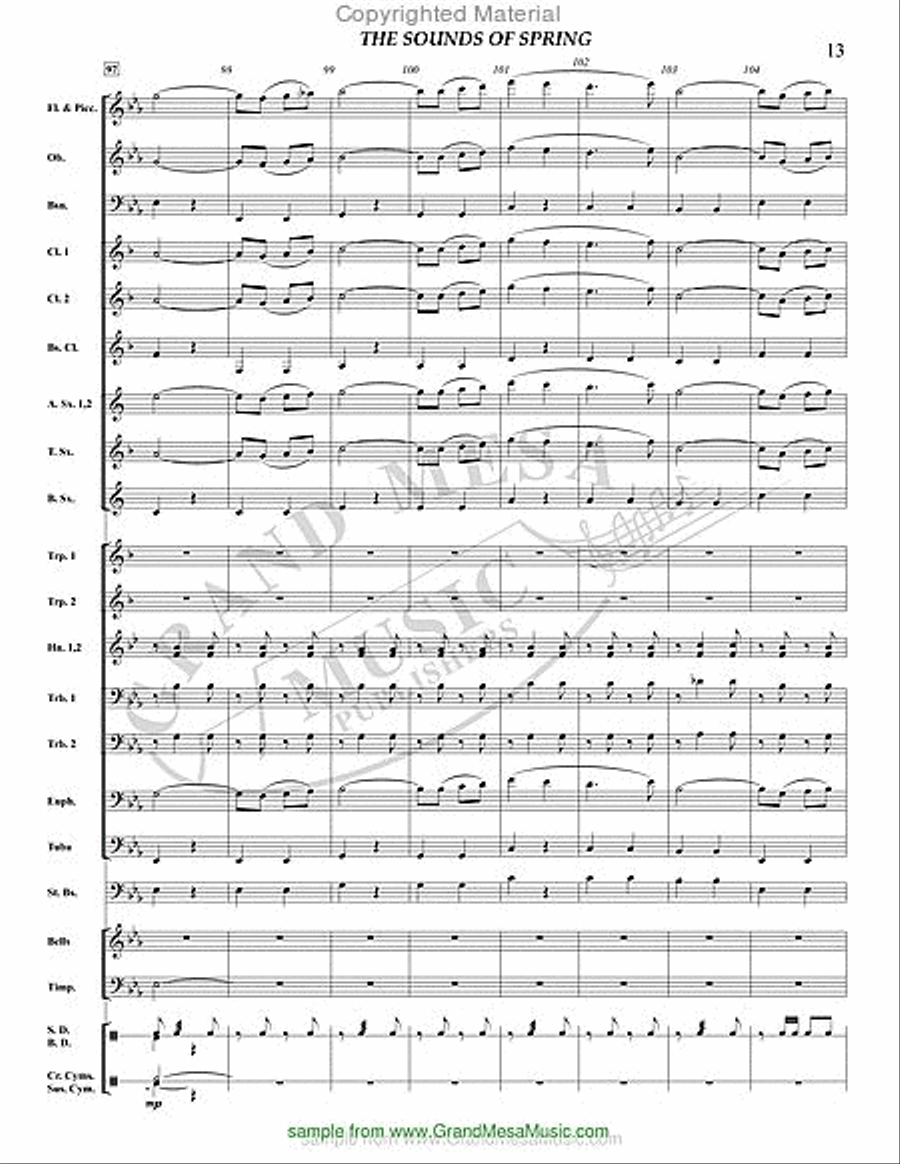 The Sounds of Spring The Sounds of Spring Concert Band scores gallery preview page 14