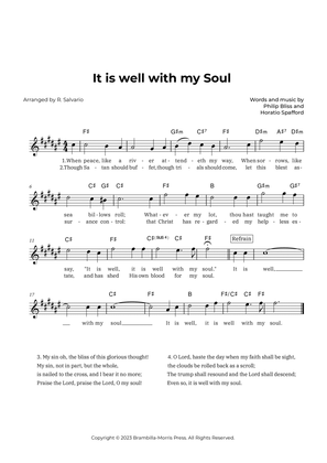 Book cover for It is Well with My Soul (Key of F-Sharp Major)