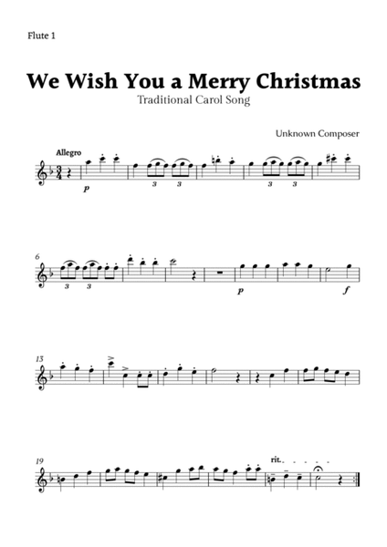 We Wish you a Merry Christmas for Flute Ensemble image number null