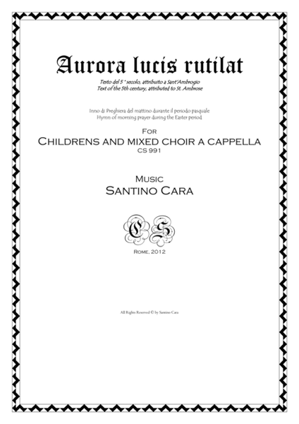 Aurora lucis rutilat - Easter hymn for children and mixed choir image number null