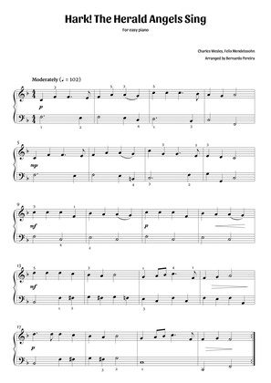 Hark! The Herald Angels Sing (easy piano – F major)