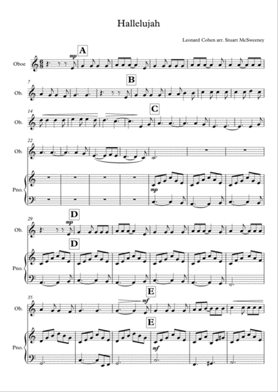 Hallelujah Piano scores gallery preview page 2