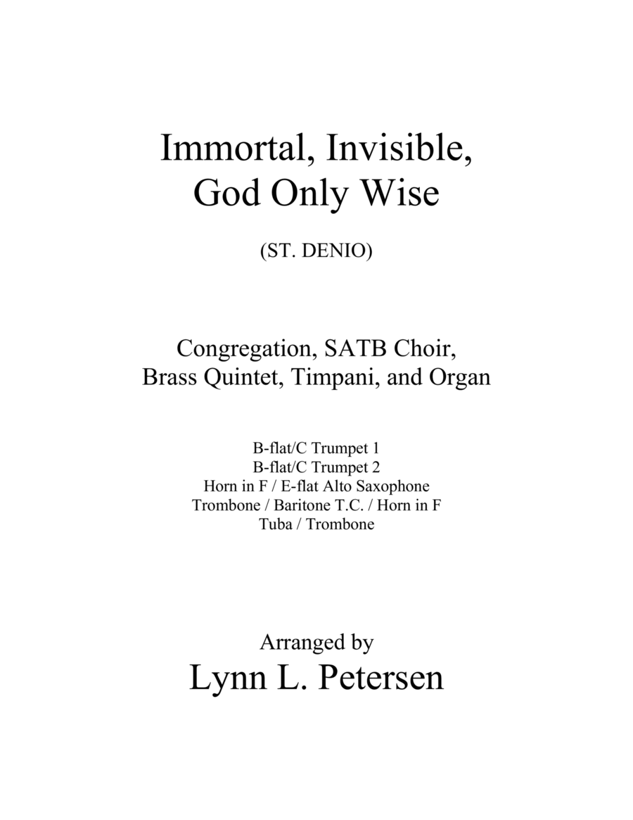 Immortal, Invisible, God Only Wise (with brass quintet) image number null