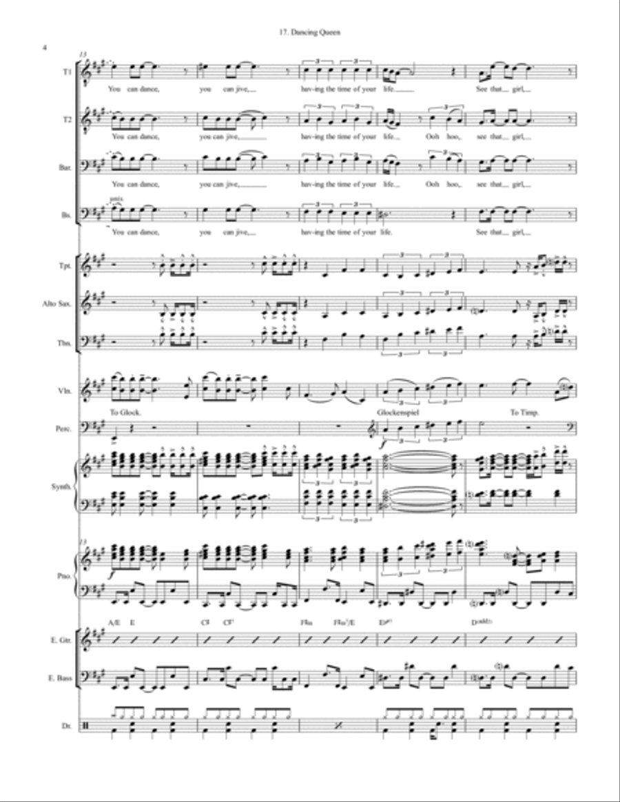 Dancing Queen Large Ensemble scores gallery preview page 4