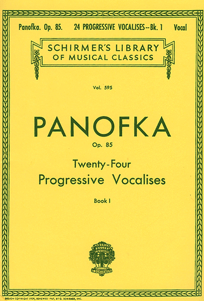 24 Progressive Vocalises, Op. 85 – Book 1