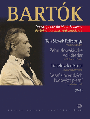 Book cover for Zehn slowakische Volkslieder aus der Sammlung Fü