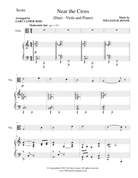 NEAR THE CROSS (Duet – Viola and Piano/Score and Parts) image number null