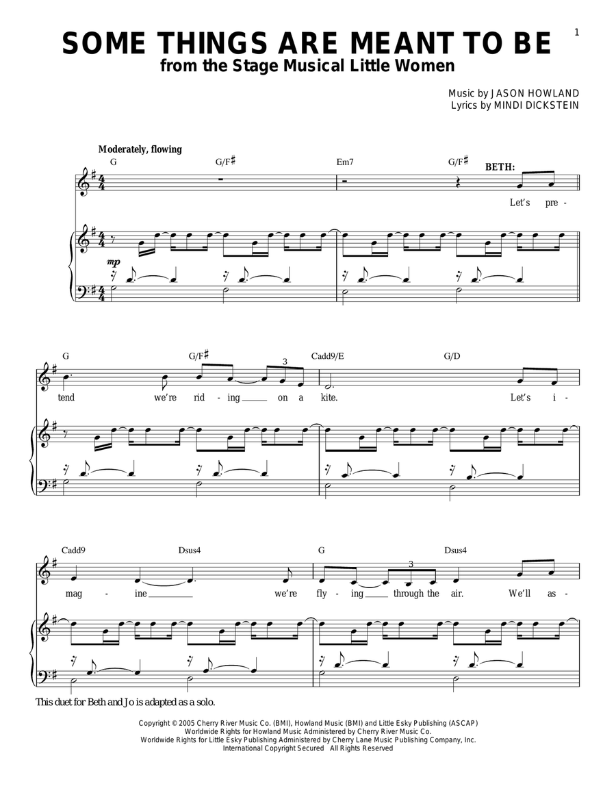 Some Things Are Meant To Be Piano, Vocal scores gallery preview page 1