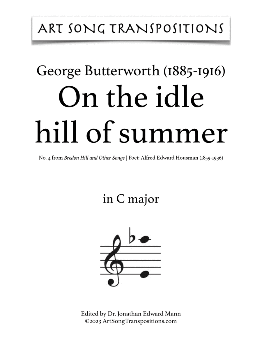 BUTTERWORTH: On the idle hill of summer (transposed to C major)