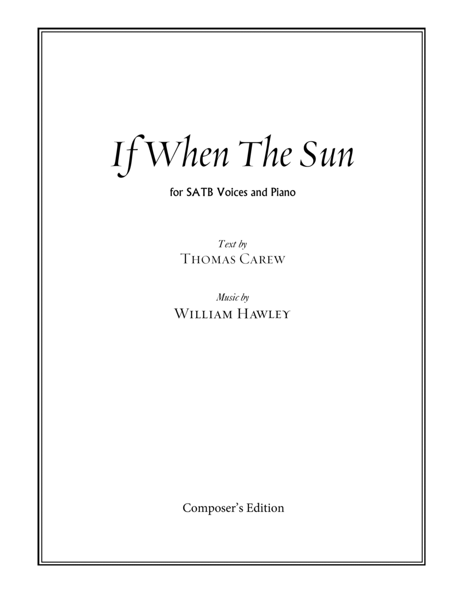 If When The Sun If When The Sun 4-Part scores gallery preview page 1