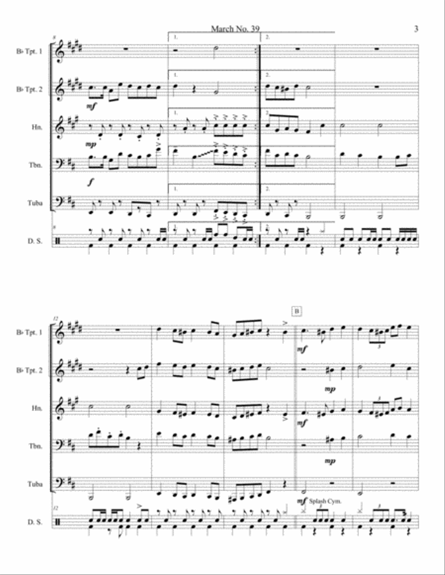 March no.39 (Ending1) Brass Ensemble scores gallery preview page 3