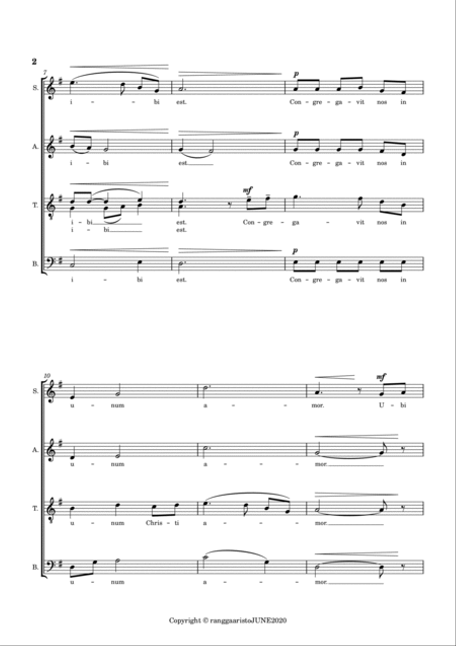 Ubi Caritas Et Amor Divisi scores gallery preview page 2
