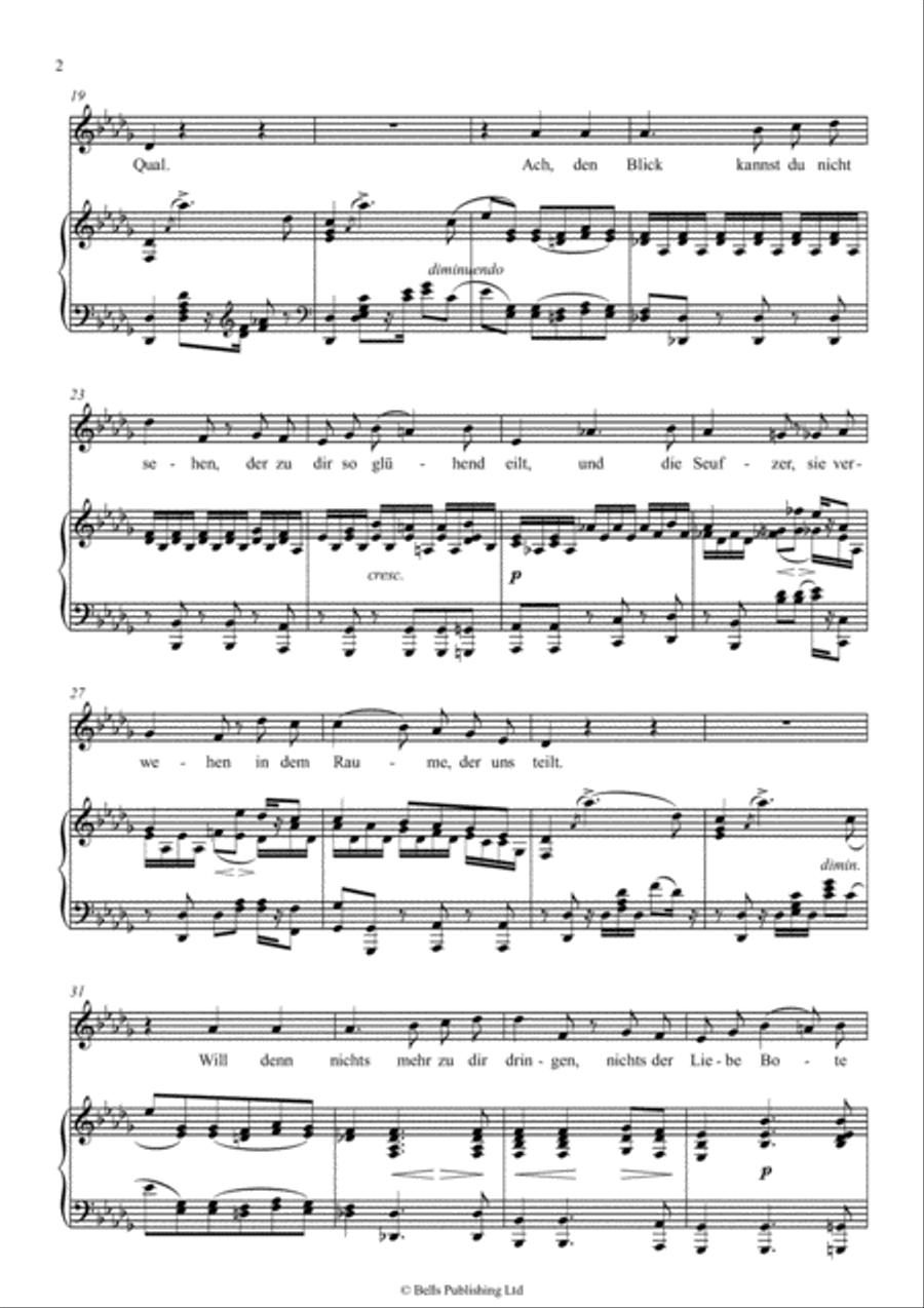 An die ferne Geliebte, Op. 98 (D-flat Major) Voice Solo scores gallery preview page 2