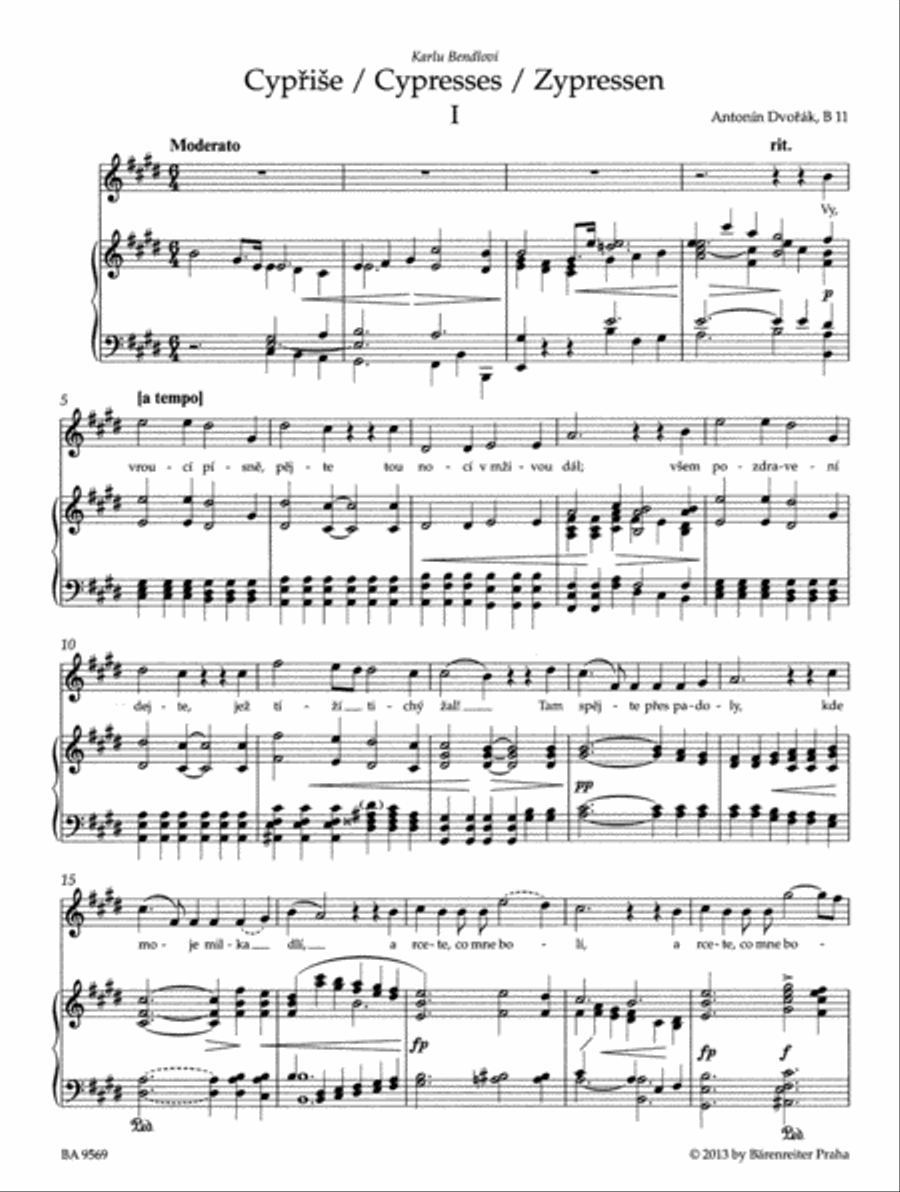 Cypriše (Cypresses) for Tenor and Piano B 11 Tenor Voice scores gallery preview page 2