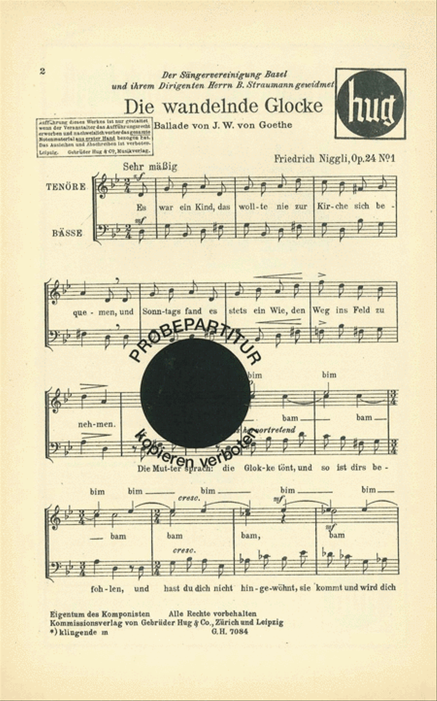 Wandelnde Glocke Men's Choir scores gallery preview page 1