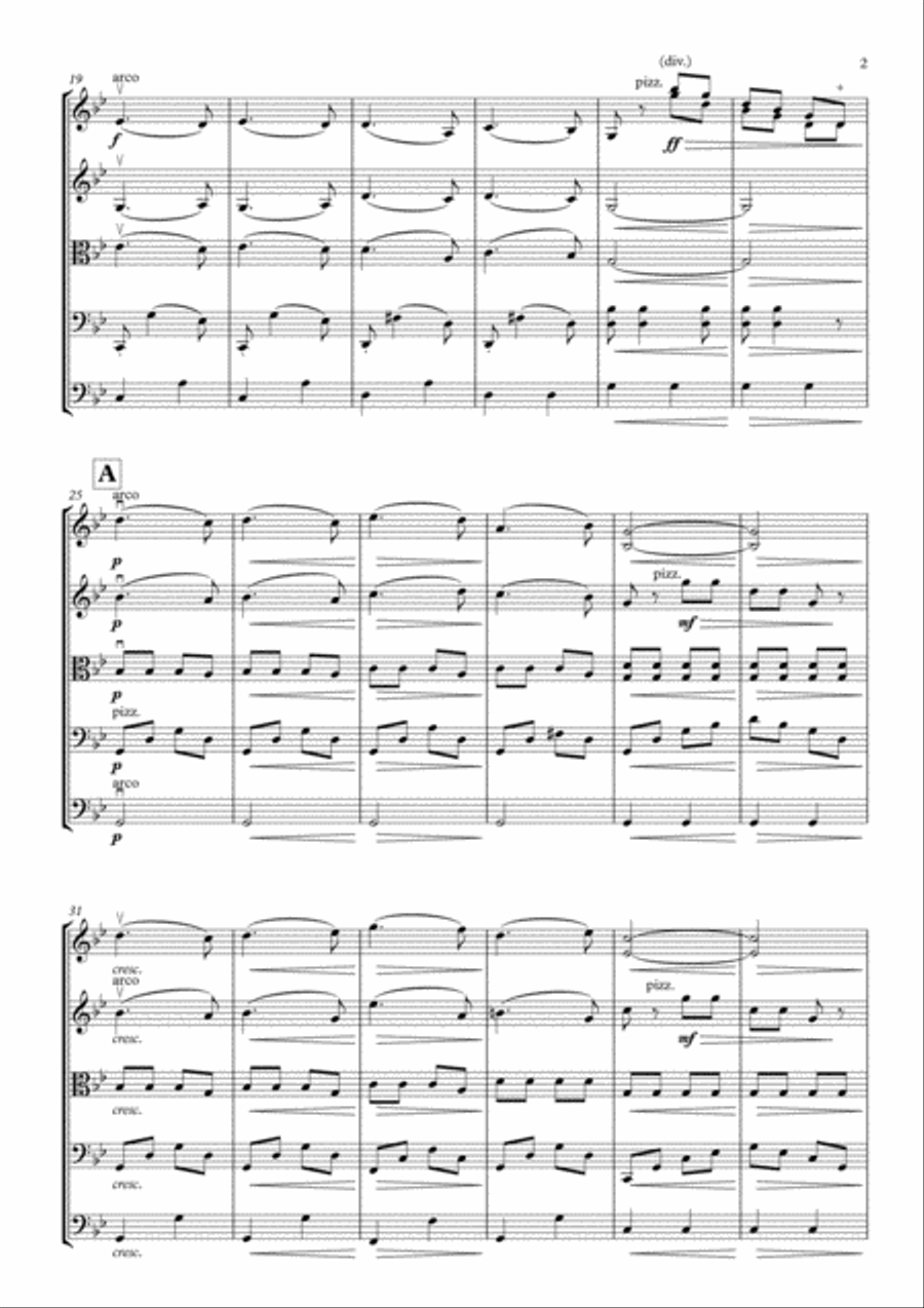 Hungarian Dance no.1, by Johannes Brahms, arranged for String Orchestra String Orchestra scores gallery preview page 3
