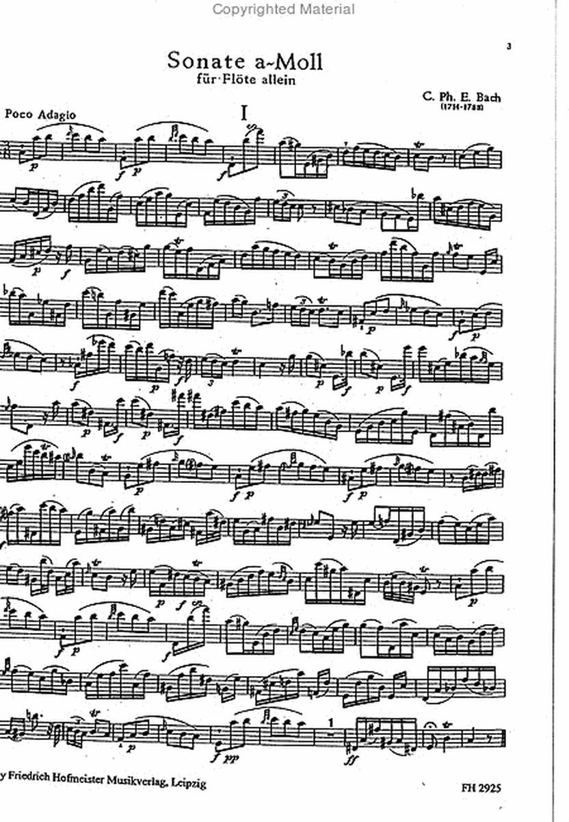 Sonata per il Flauto traverso solo senza Basso (a-Moll)