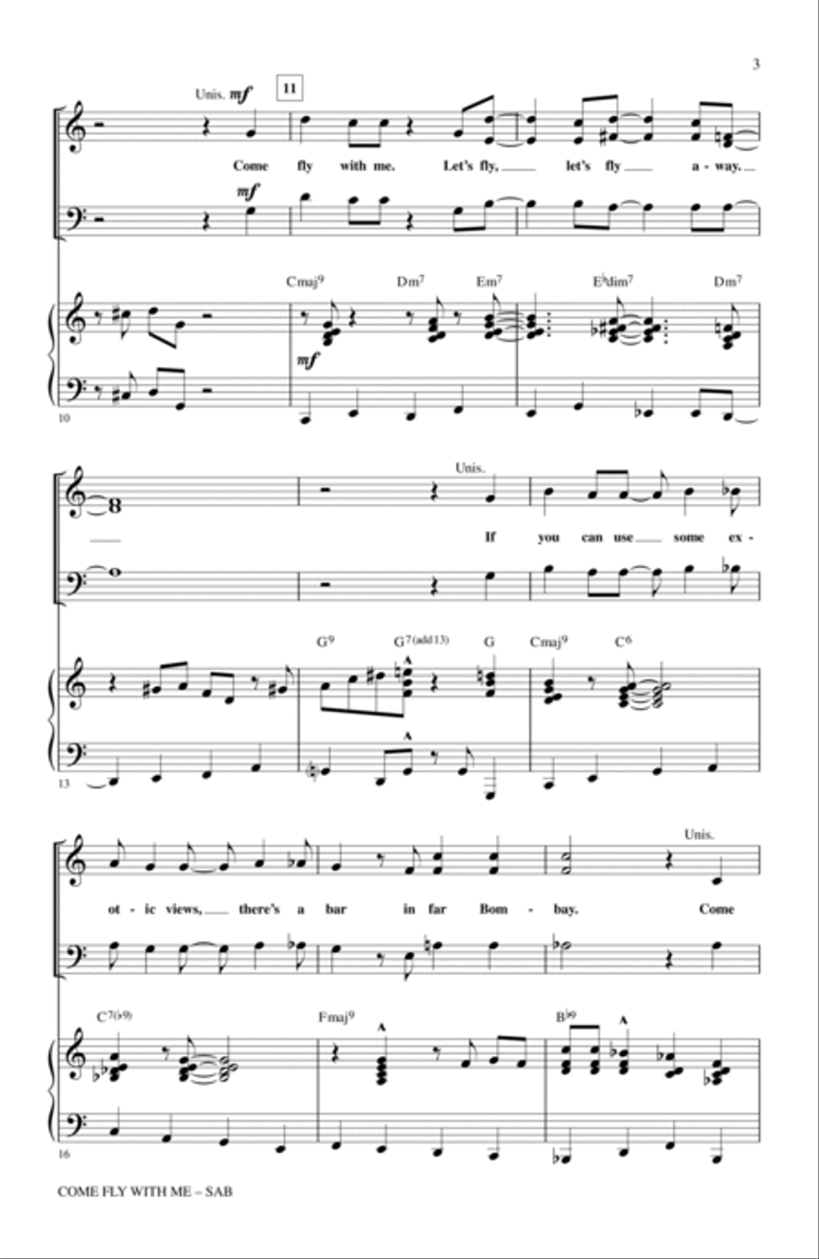 Come Fly With Me 3-Part scores gallery preview page 2