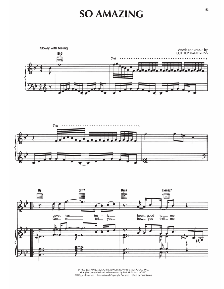 So Amazing Piano, Vocal, Guitar scores gallery preview page 1