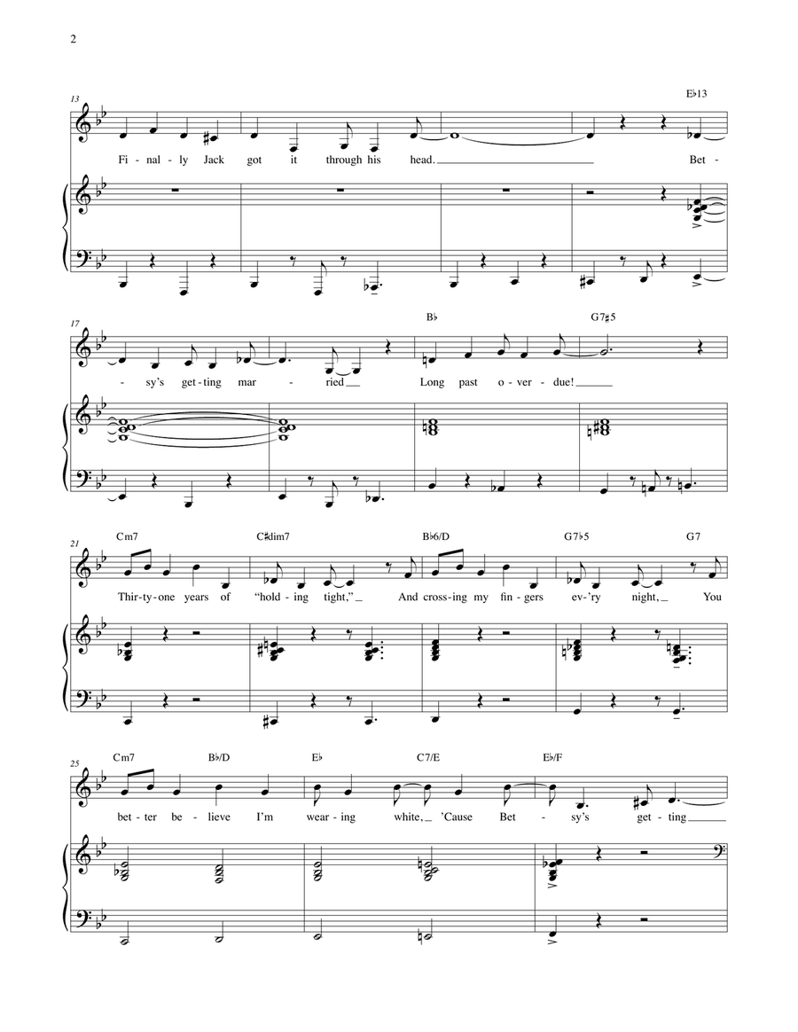 Betsy's Getting Married (Cast Album Version) (from Honeymoon in Vegas) Voice scores gallery preview page 2