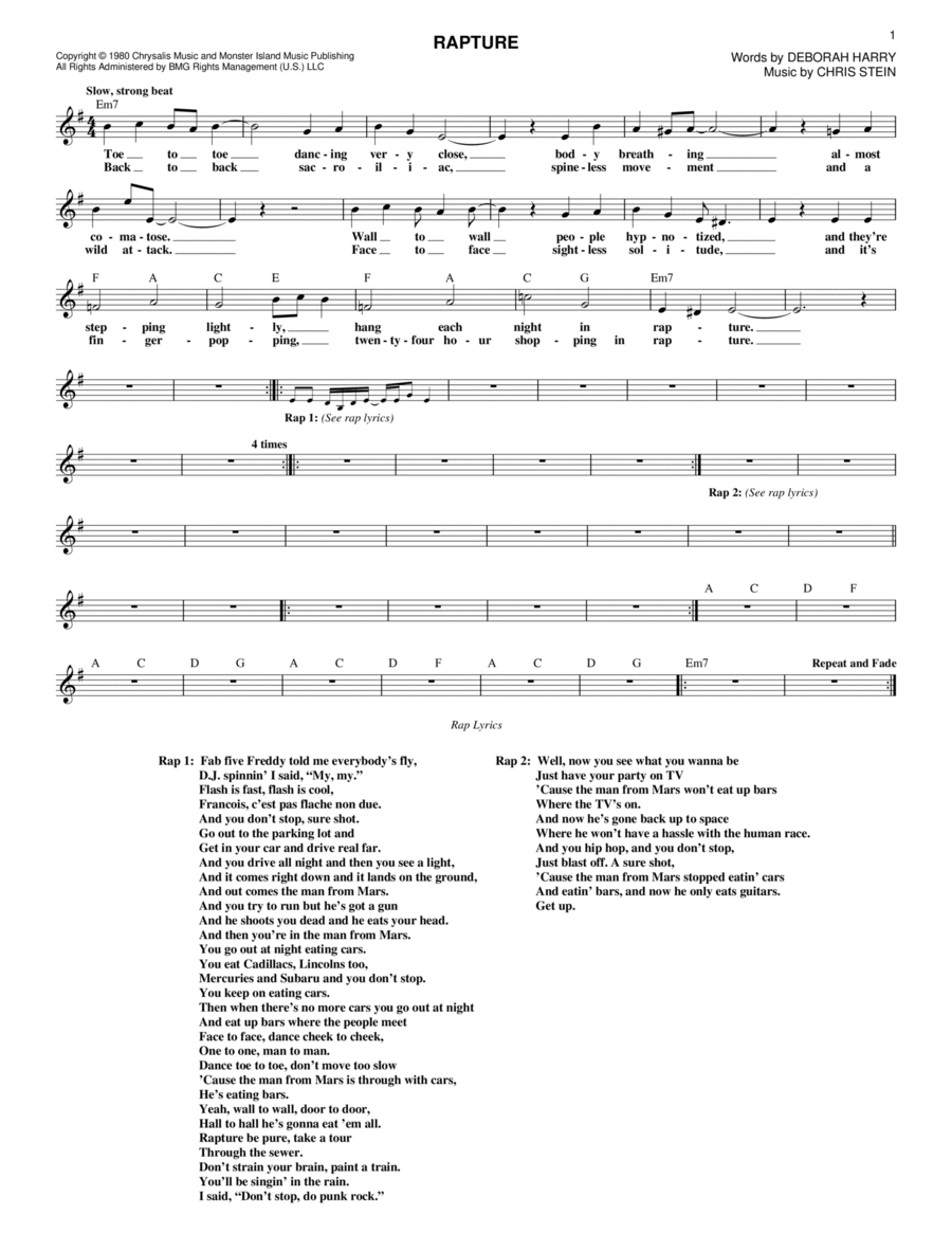Rapture Piano scores gallery preview page 1
