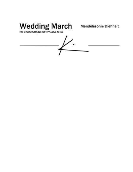 Wedding March for unaccompanied virtuoso cello image number null