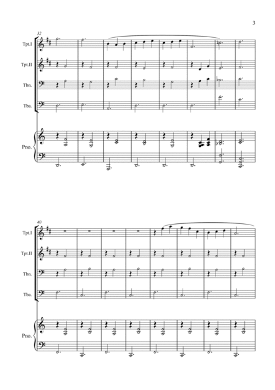 Gymnopédie No. 1 Brass Quartet scores gallery preview page 3